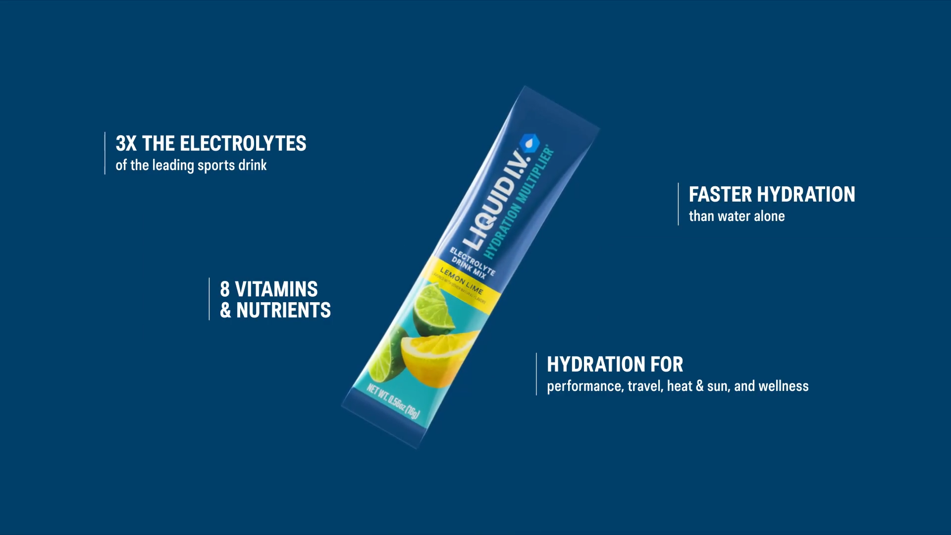3X the electrolytes, faster hydration, 8 vitamins and nutrients